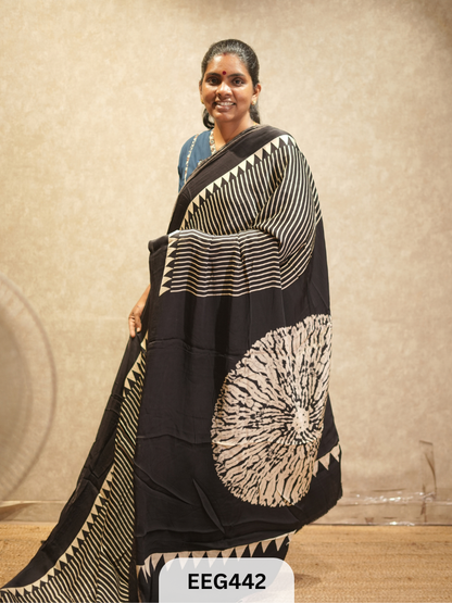 AJRAKH MODAL SAREE- RETRO