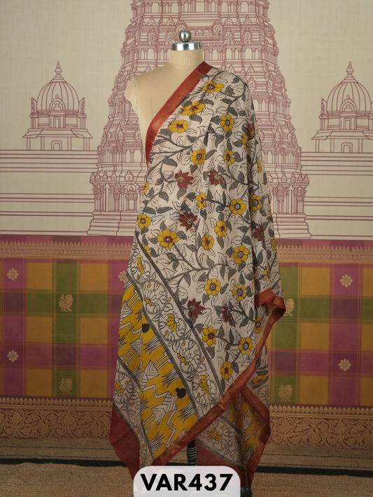 kalamkari cotton border duppatta + shipping