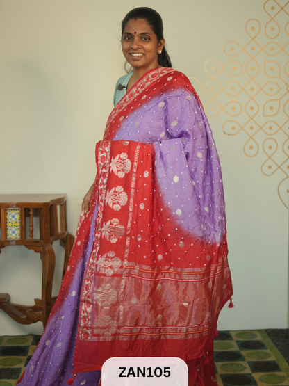 BANARASI BANDHINI WITH TIE AND DIE SAREE