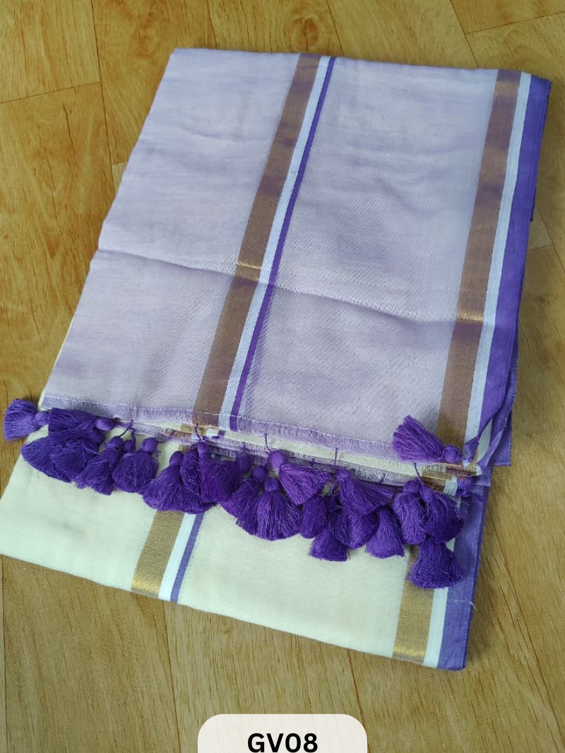 SOFT BENGAL MALMAL SAREE | HANDMADE TASSELS