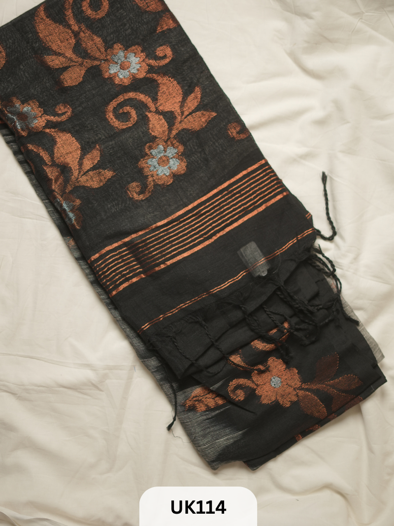 LINEN JAMDANI SAREE