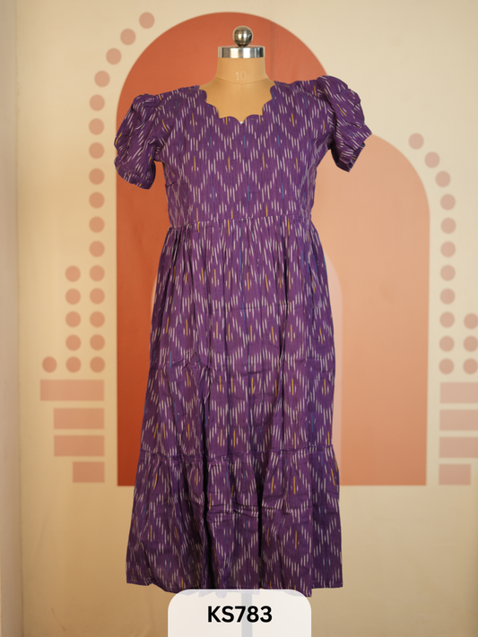 MADNESS-IKKAT LONG GOWN - HEIGHT 46INCH