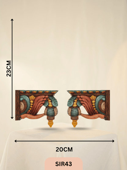 WOODEN JACKFRUIT BRACKETS DECOR - Height 9" INCH, WIDTH 8"INCH