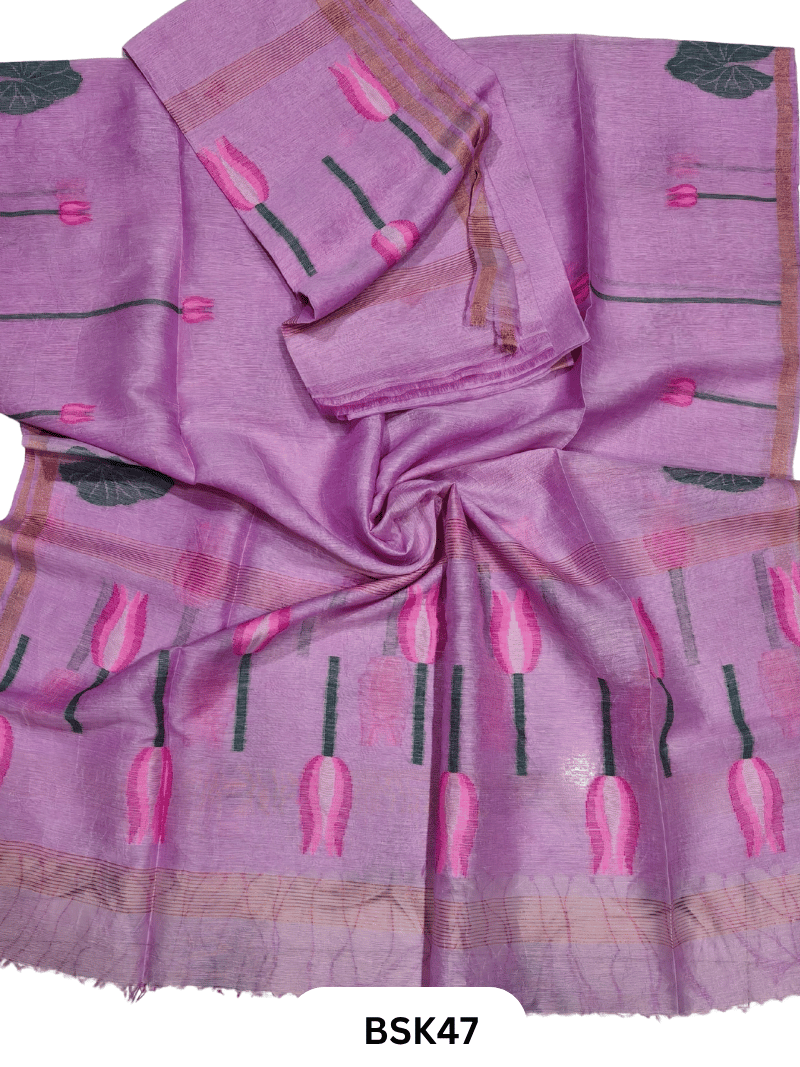 Premium Pure Handloom Linen Silk Salwar  Top 2.7 mtr  Duppata 2.5 mtr