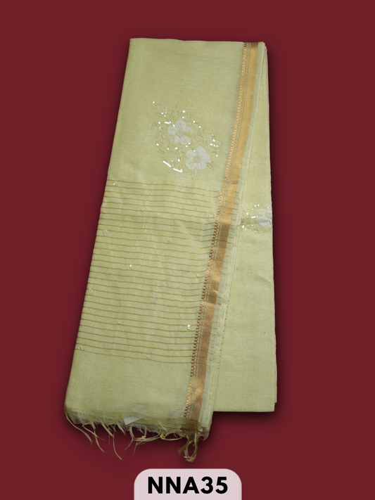 PURE TUSSAR DESIGNER PIECE SAREE