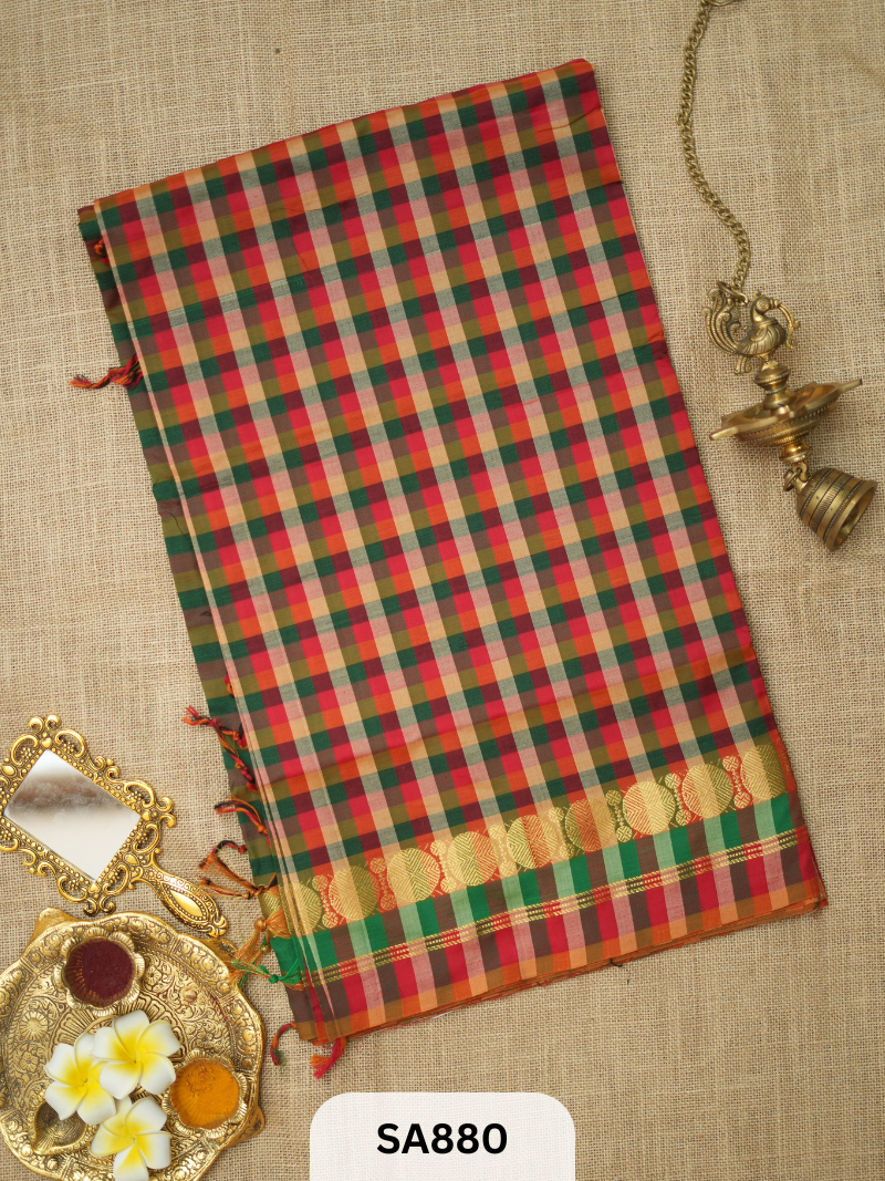 PURE HANDLOOM SILK COTTON SAREE | KATTAM