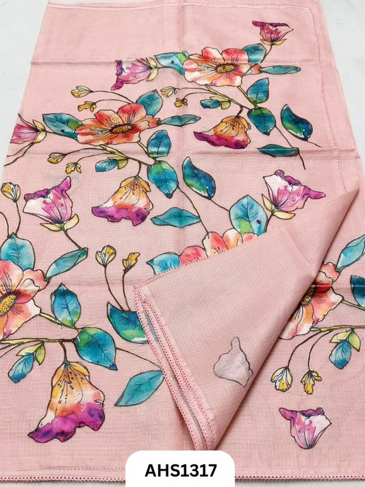 Soft Silk Kota Patch Work Saree With Blouse