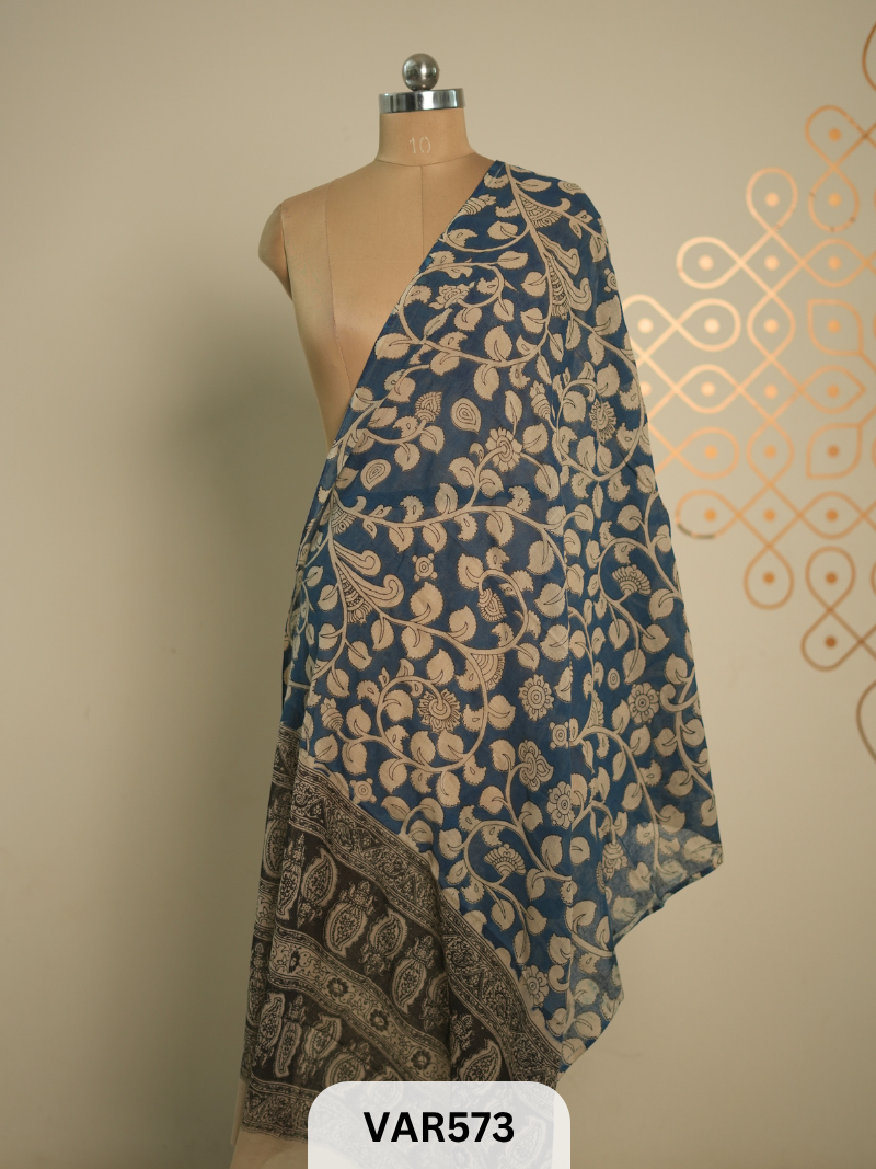 kalamkari cotton border duppatta + shipping