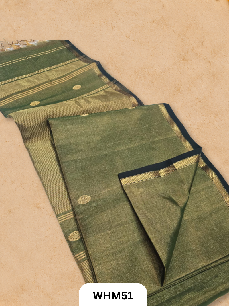 Tissue Maheshwari handloom all over ruhi full  butti saree