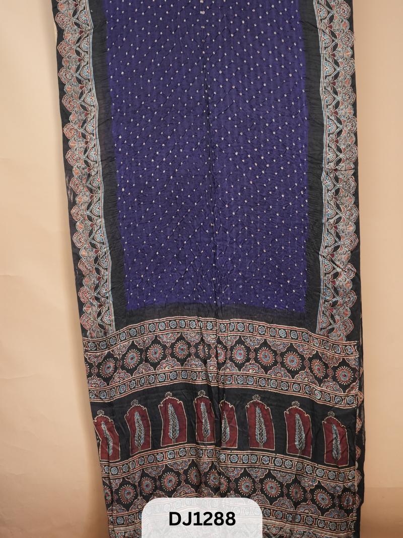 Bandhani Modal With Ajrakh Sarees