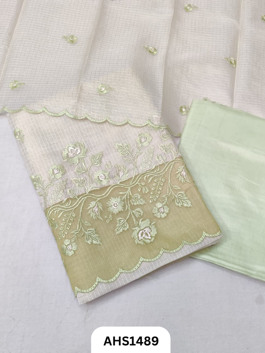 Applique Work Soft Silk Tissue Kota & Dupatta - Top 2.5Mtr & Dupatta 2.5Mtr