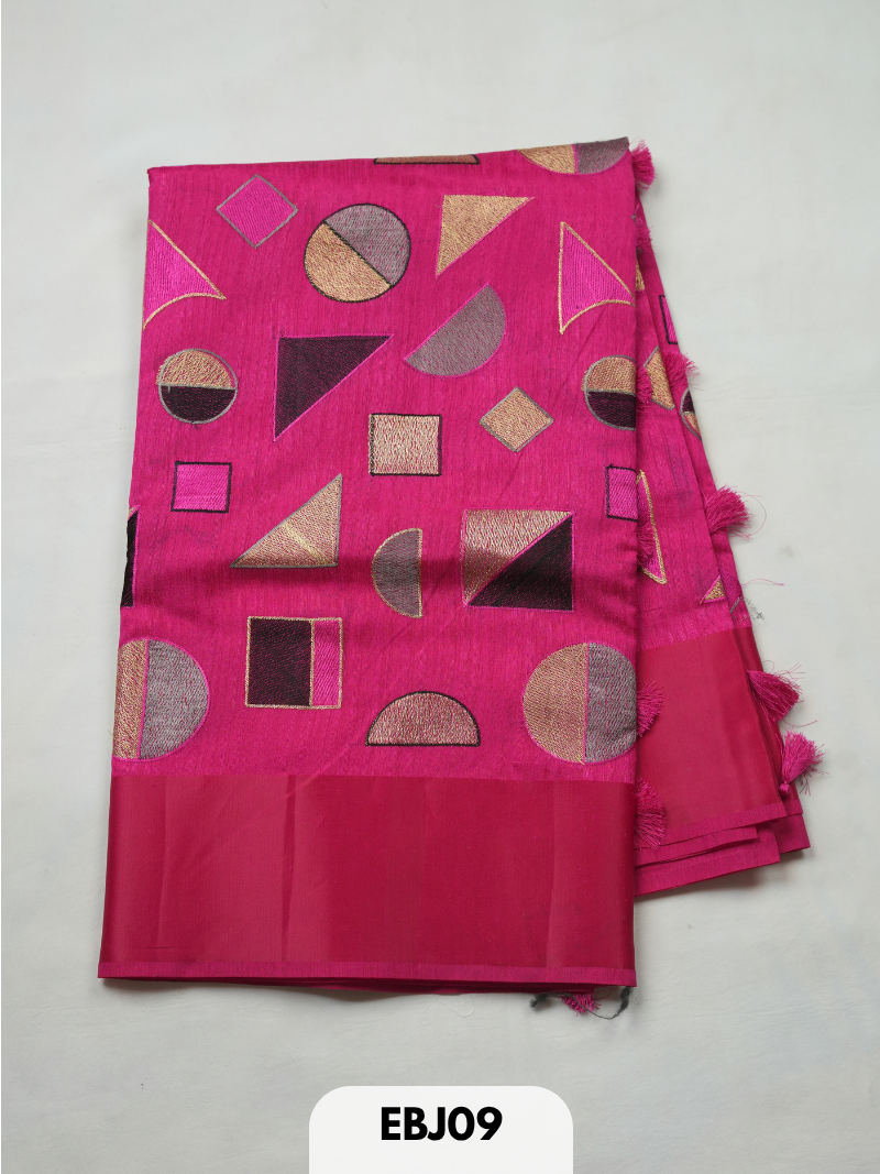 Pure tussar embroidery design saree