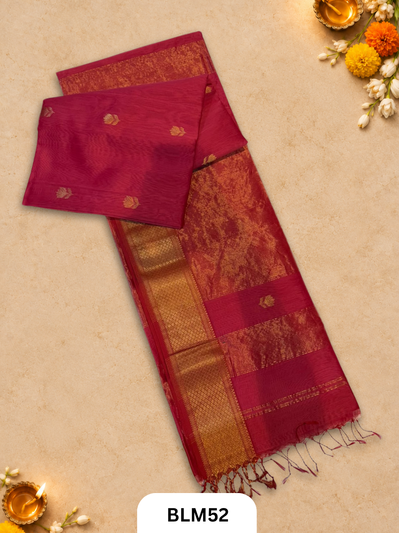 Maheshwari Lotus Buta Saree