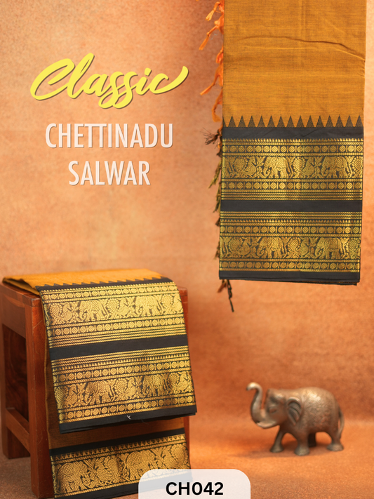 Chettinad Cotton Salwar Suit - 2Pcs Unstitched