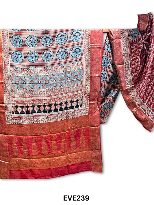 Dola Silk Ajrakh Saree