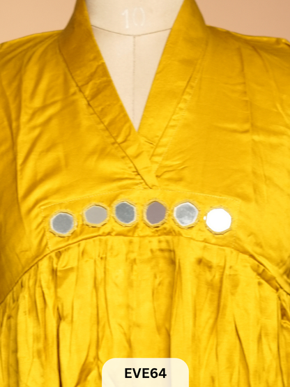PLAIN MODAL KURTI WITH MIRROR WORK