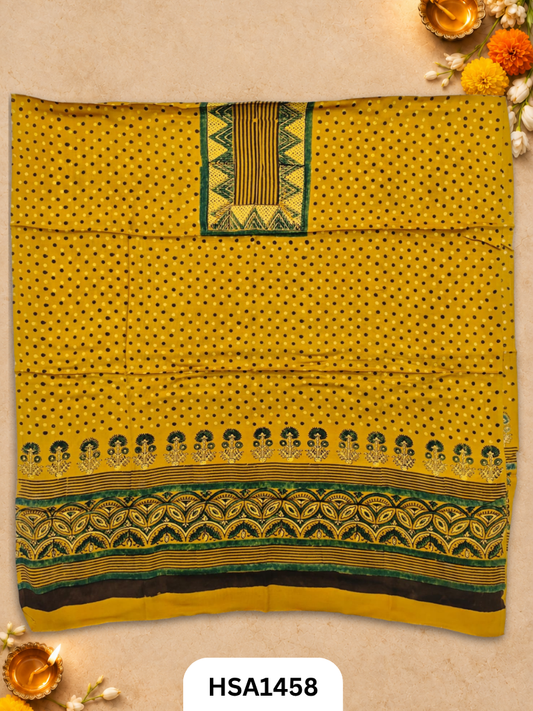 Ajrakh Hand Block Kuchh Printed Kaftan | Dress Material