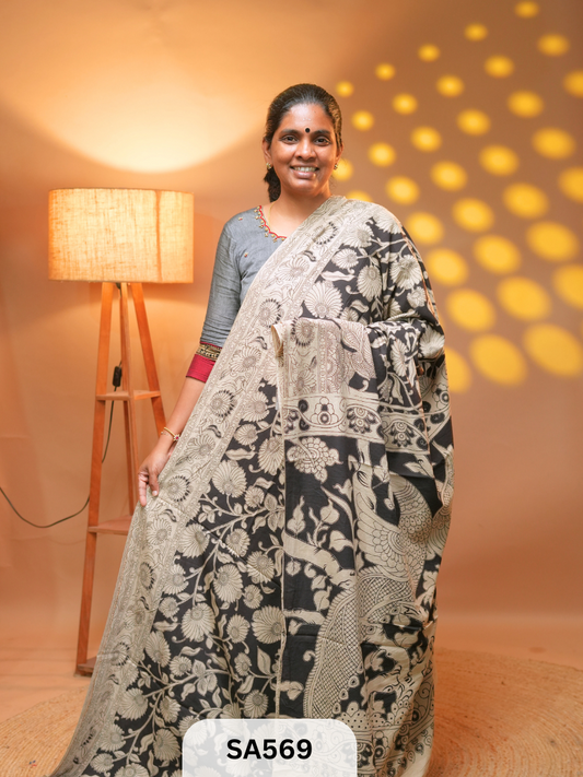 Kalamkari malmal cotton saree Ravi Sun Kalamkari