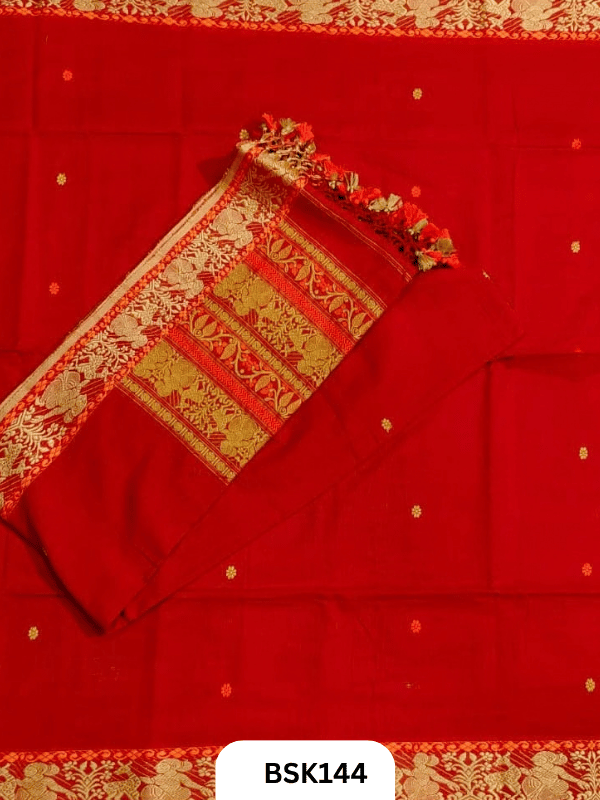 Exclusive Baluchari Handloom Pure Cotton Salwar Suit Set – Embroidered Top 2.5 m & Dupatta 2.5Mtr