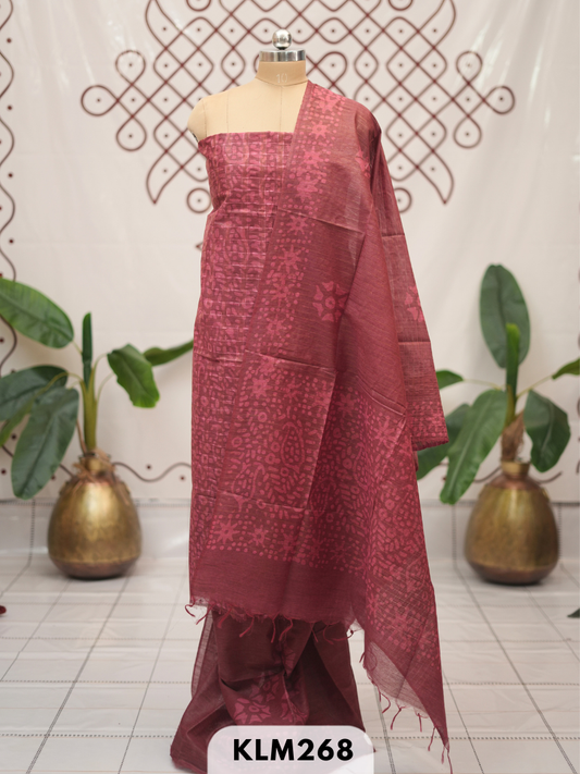 Bhagalpur Semi Tussar 3 pcs salwar set