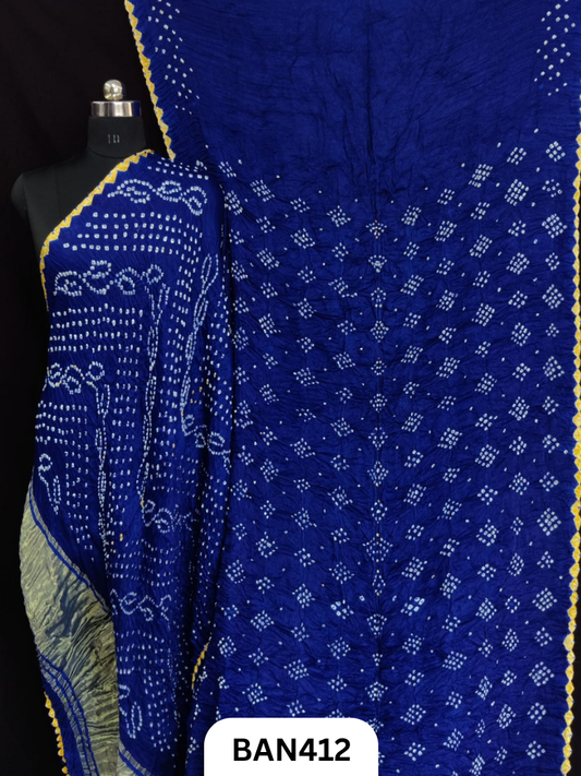 Semi Gaji Silk Tissue Pallu 9/16 Dani Saree With Edging