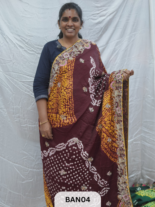 SHIBORI BANDHANI DESIGNER WORK SAREE