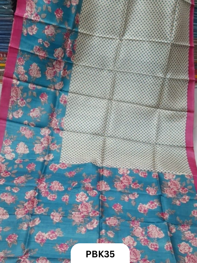 Pure With Out zari Tussar Saree