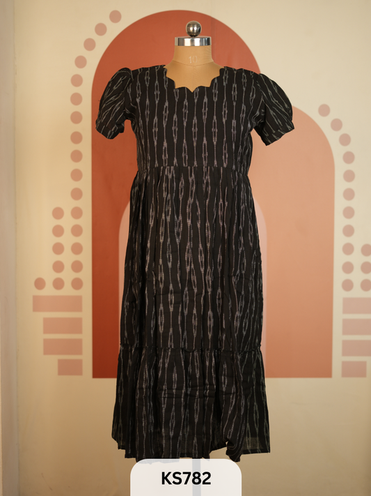 MADNESS-IKKAT LONG GOWN - HEIGHT 46INCH