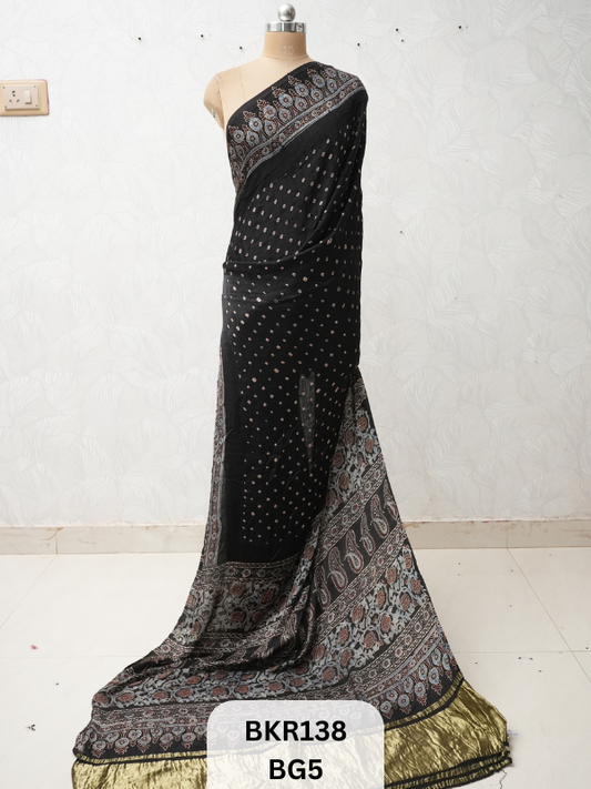 BANDHANI & AJRAKH MODAL SAREES | LAGDI PATTA