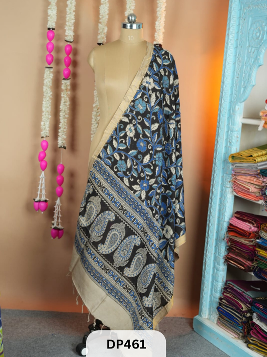 Chennuri silk dupatta with Nissam Mangalgiri border dupatta
