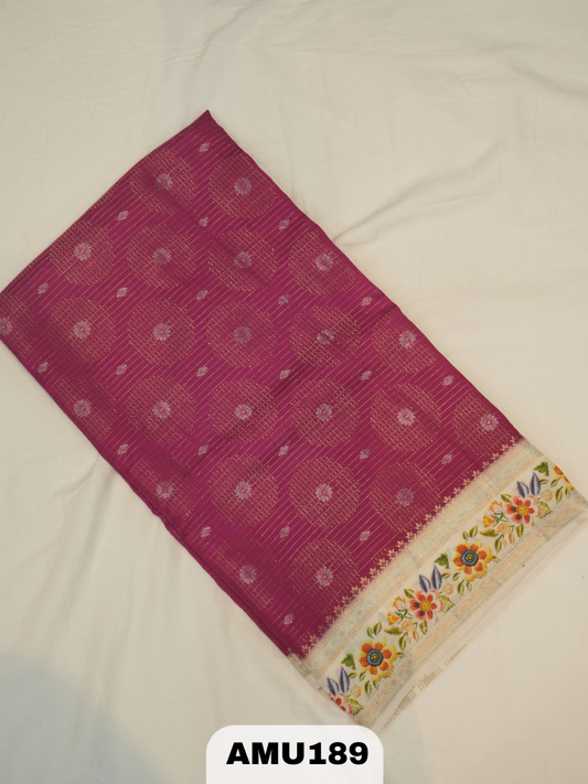 BANARAS RUSSIAN SILK SAREE WITH PRINTED