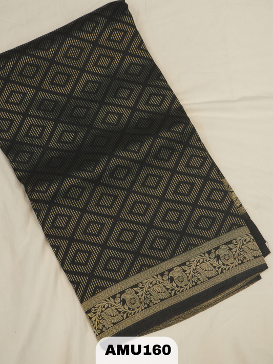 BANARAS RUSSIAN SILK SAREE WITH PRINTED