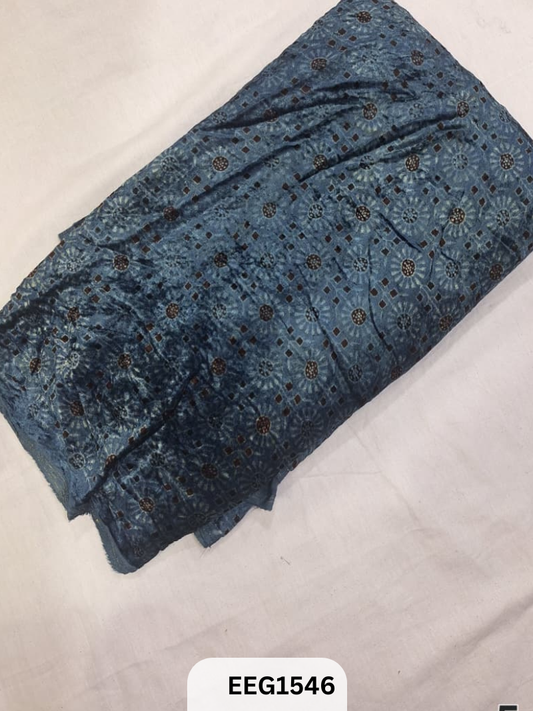 VELVET AJRAKH PRINT FABRIC-1MTR