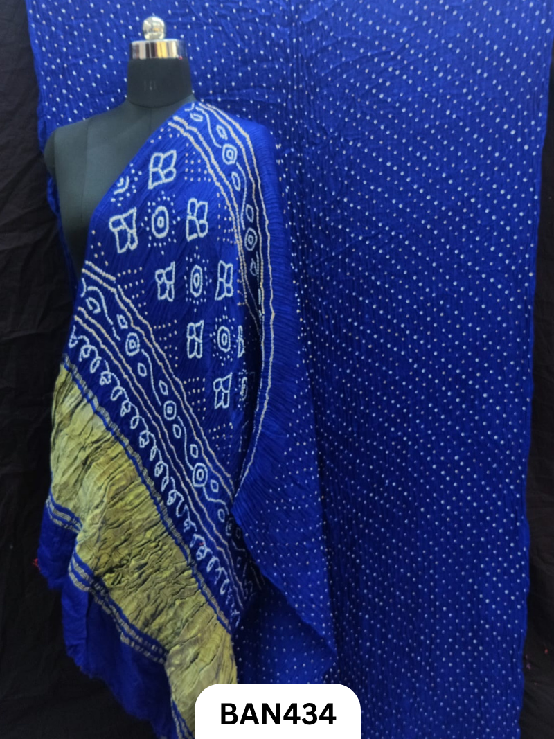 Vegan Silk Tissue Pallu Heavy Dani Bandhej Saree