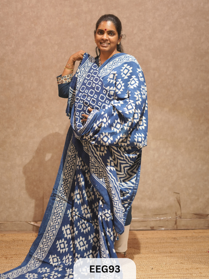 CHANDERI INDIGO SAREE