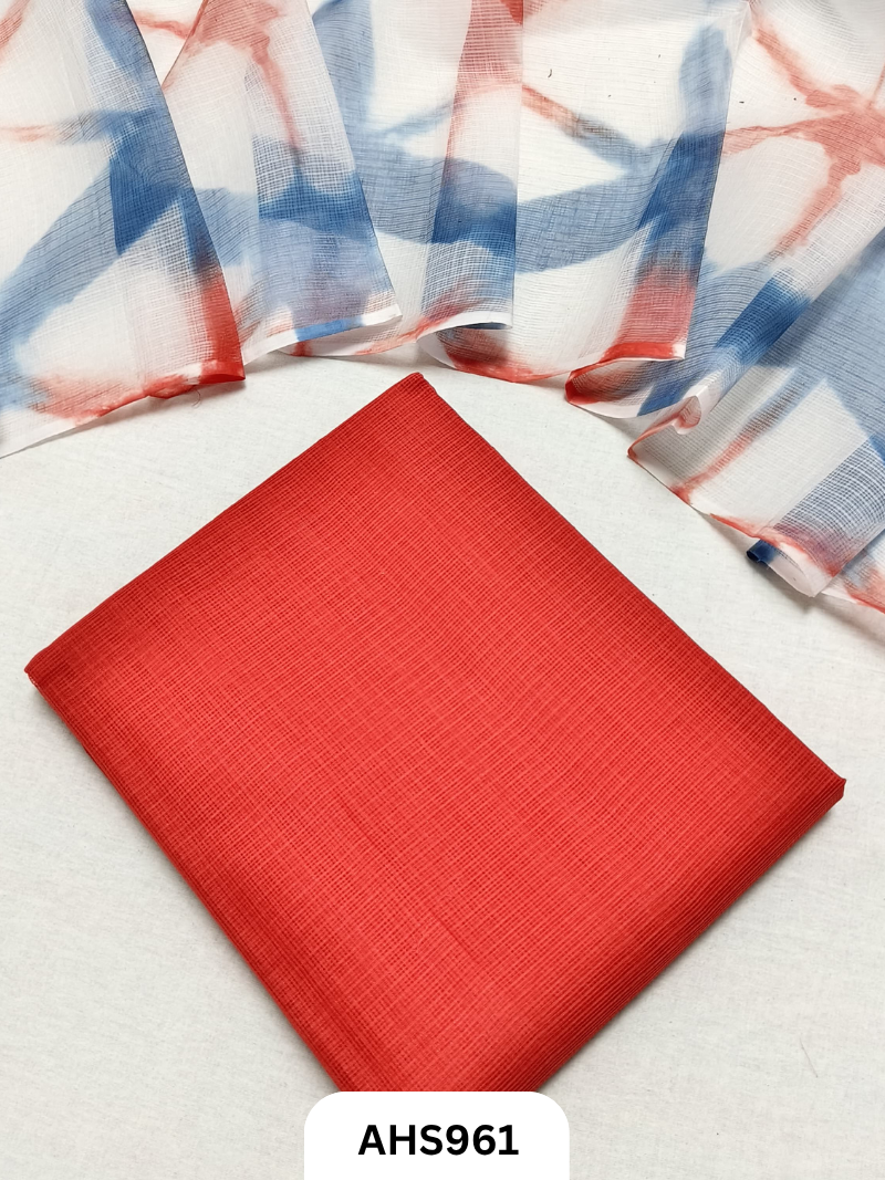 Pure Kota Cotton Shibori Print Dress Material Top & Dupatta 2.5mtr