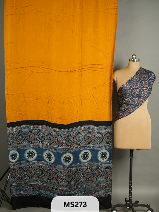 Modal Silk Saree with Ajrakh Print