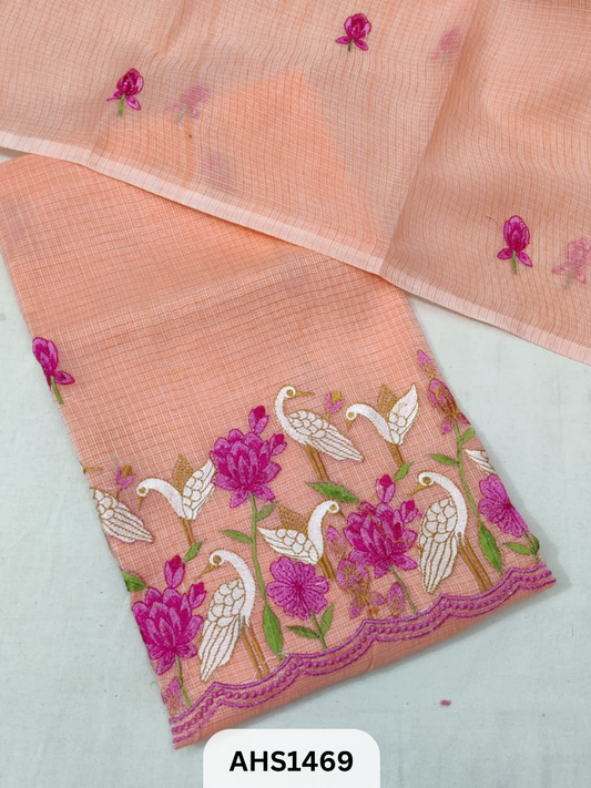 Soft Kota Embroidery Work Dress Material Top & Dupatta