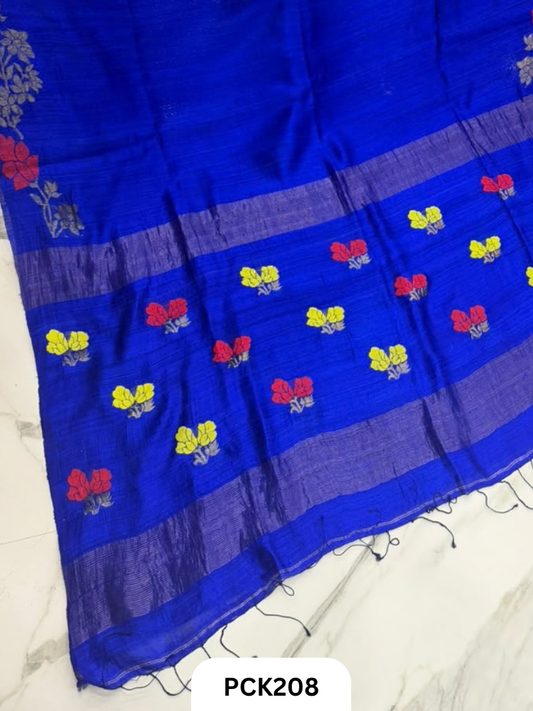 Pure Handloom Matka Handweaving Jamdani Motifs  Saree