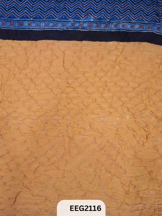 MODAL AJRAKH PRINT WITH BANDHEJ RUNNING FABRIC-1MTR