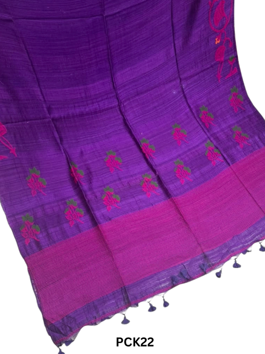Pure Handloom Matka Handweaving Jamdani Motifs  Saree