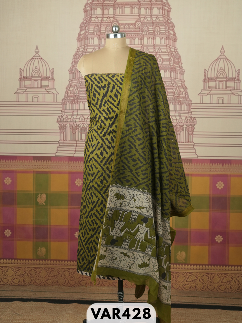 KALAMKARI 2 PCS SALWAR SUIT- top2.5 mtr and duppatta