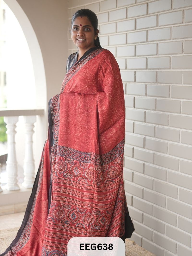 AJRAKH MODAL SAREE - JACKPOT