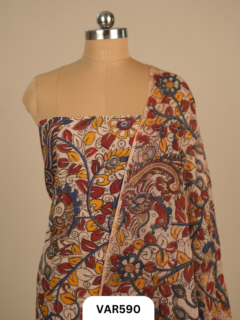 KALAMKARI 2 PCS SALWAR SUIT- top2.5 mtr and duppatta