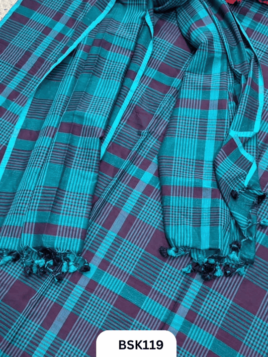 Mul Cotton Checks Top Duppata -2.5Mtr