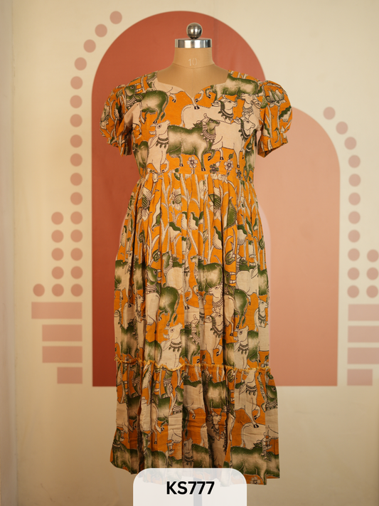 MADNESS-KALAMKARI LONG GOWN - HEIGHT 46 INCH