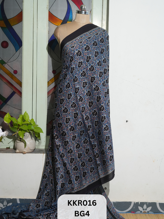 AJRAKH MODAL SAREE | BLOCK PRINT