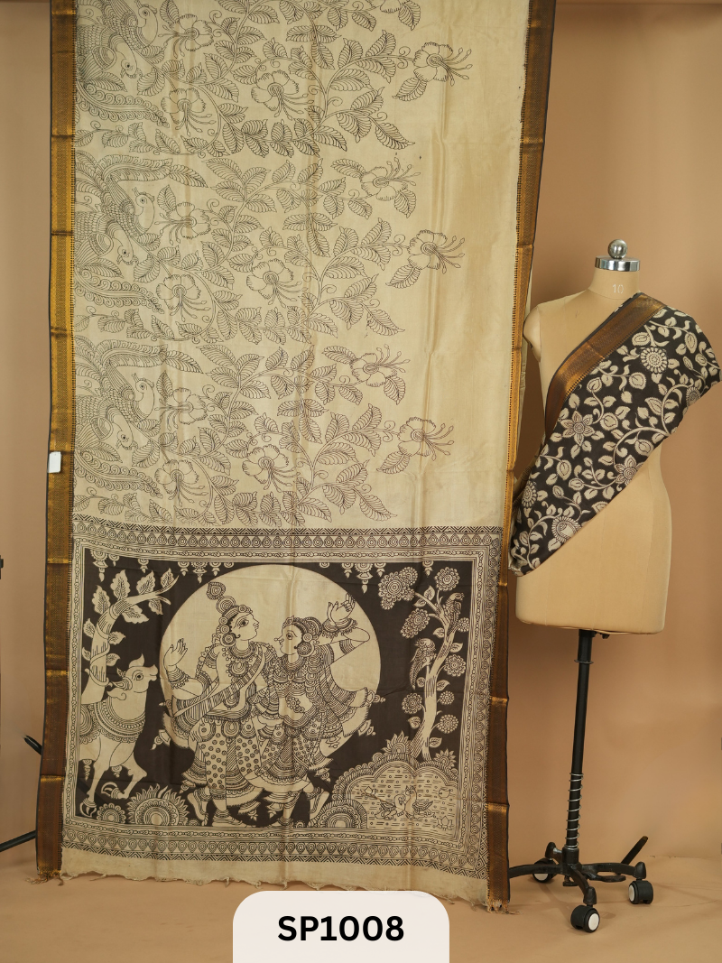 Kalamkari Chenuri Silk saree