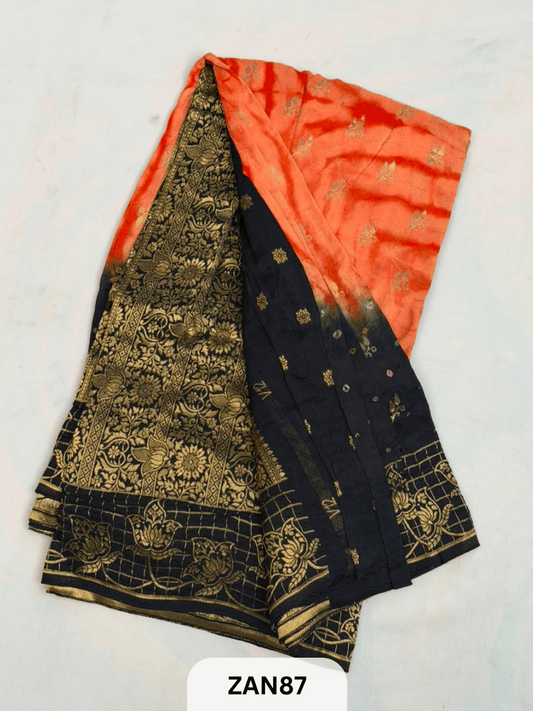BANARASI SHIBORI WITH CHECKS BORDER SAREE