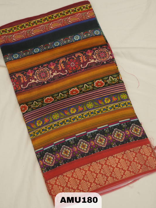 BANARAS RUSSIAN SILK SAREE WITH PRINTED